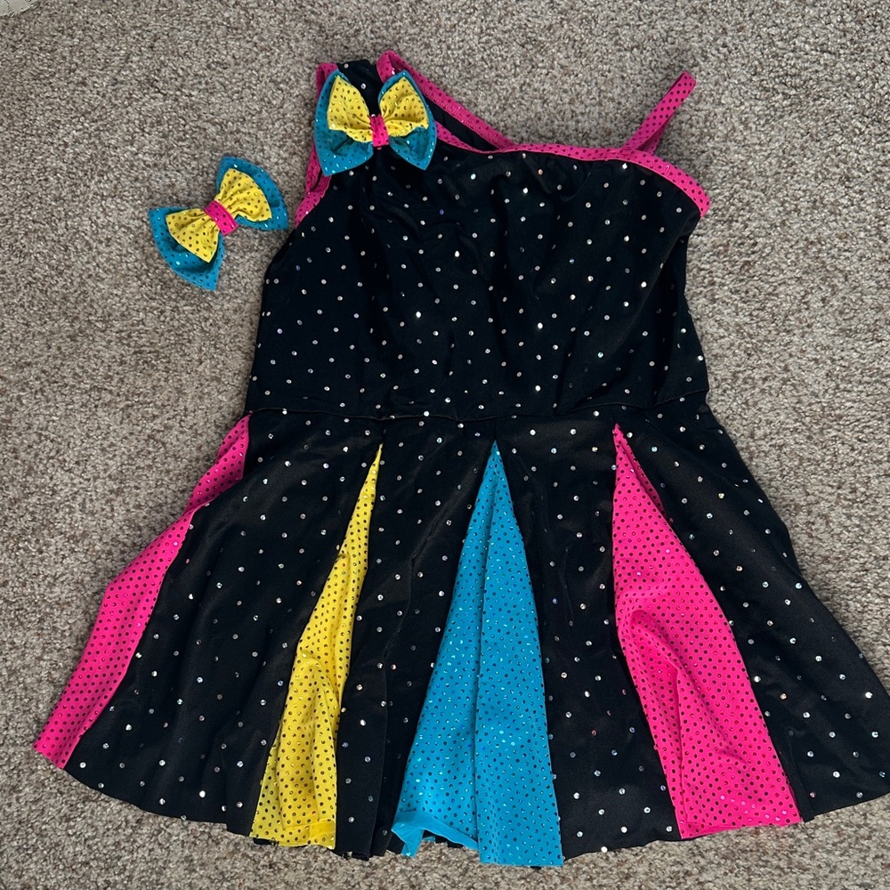 Kids Polka Dot Dance Costume with Bows